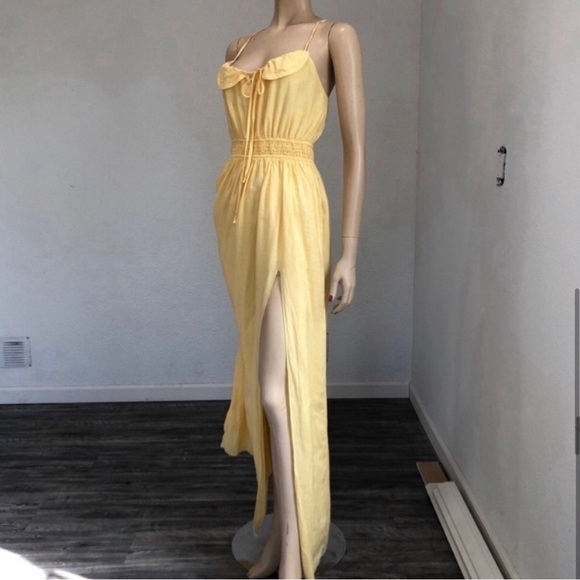BCBGeneration maxi yellow sleeveless racerback dress size:XS - Picture 9 of 16